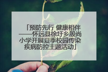 预防先行 健康相伴——怀远县徐圩乡殷尚小学开展夏季校园传染疾病防控主题活动